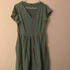 Teal Flowy Summer Dress
